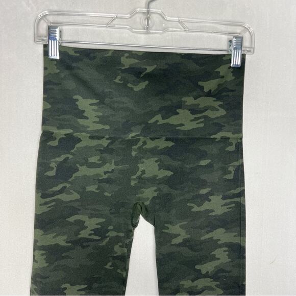 SPANX / Look At Me Now green camo seamless high rise leggings / L - Picture 3 of 7